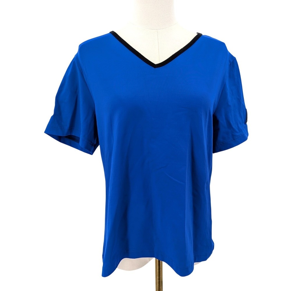 Vintage Speedo Blue Athletic Top V Neck Sporty Y2K‎ Swim Tee